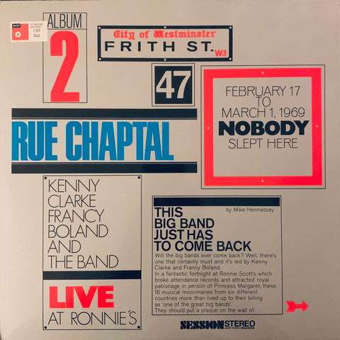 Front cover of Kenny Clarke Francy Boland And The Band – Live At Ronnie's ; Album 2 ; Rue Chaptal, MPS Records, Germany