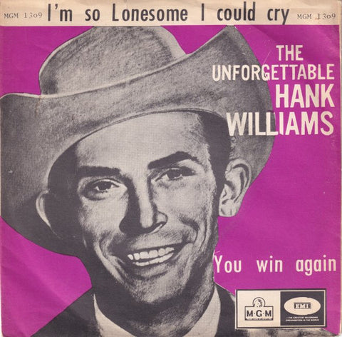 Front cover of Hank Williams – You Win Again, MGM Records, Norway