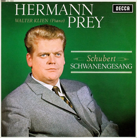 Front cover of Hermann Prey, Walter Klien, Schubert – Schwanengesang, Decca, UK, 1963