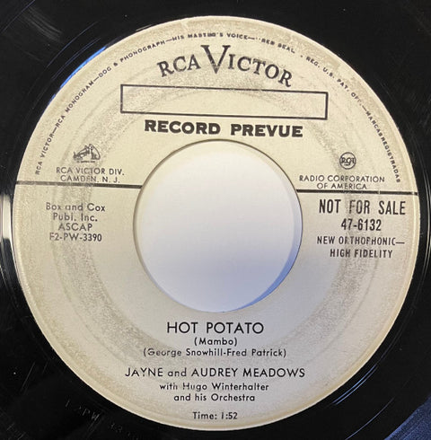 Front cover of Jayne And Audrey Meadows – Hot Potato (Mambo), RCA Victor, US, 1955