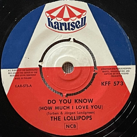 Front cover of Lollipops – Do You Know (How Much I Love You), Karusell, Finland, 1964
