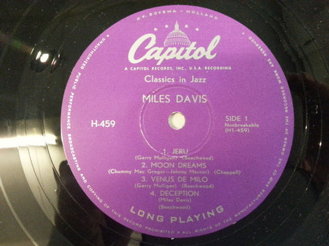 Front cover of Miles Davis – Classics In Jazz, Capitol Records, Netherlands