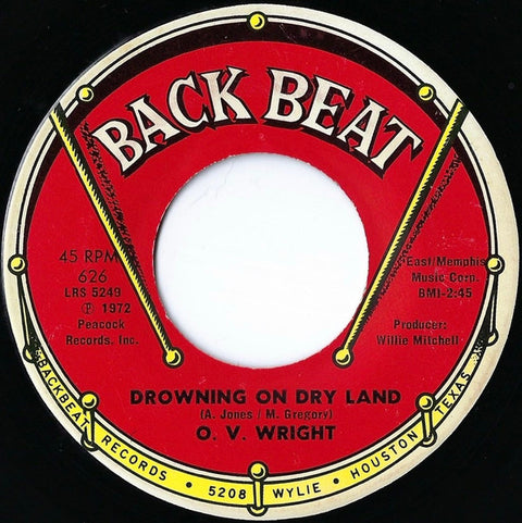 Front cover of O. V. Wright – Drowning On Dry Land, Back Beat, US, 1972