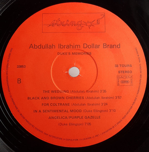 Abdullah Ibrahim, Dollar Brand – Duke's Memories, image 4