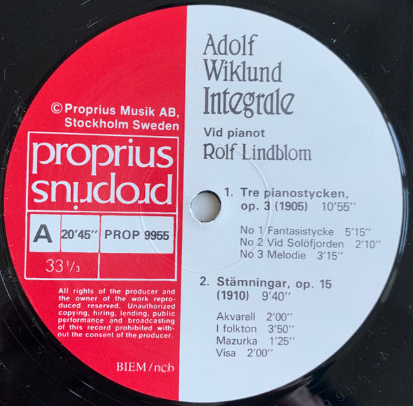 Adolf Wiklund, Rolf Lindblom – Integrale, image 5