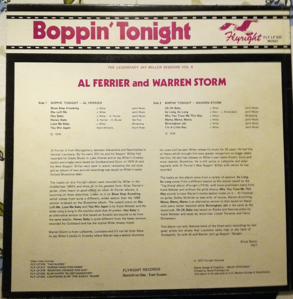 Al Ferrier And Warren Storm – Boppin' Tonight, image 2