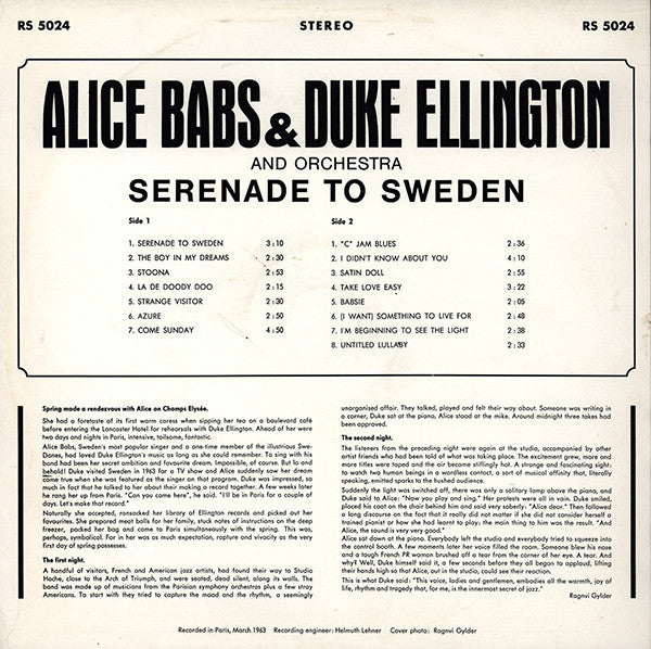 Alice Babs & Duke Ellington – Serenade To Sweden, image 2