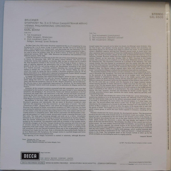 Bruckner, Vienna Philharmonic Orchestra, Karl Böhm – Symphony No.3 In D Minor, image 2