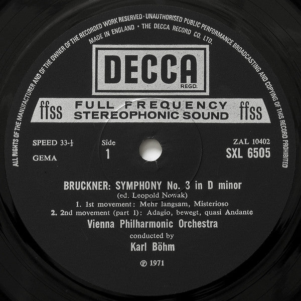 Bruckner, Vienna Philharmonic Orchestra, Karl Böhm – Symphony No.3 In D Minor, image 3
