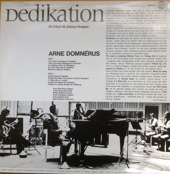 Arne Domnérus – Dedikation (En Tribut Till Johnny Hodges), image 2
