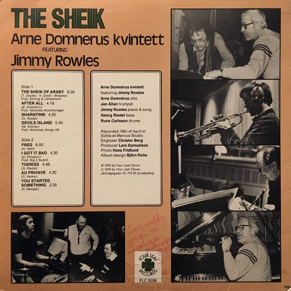 Arne Domnérus Kvintett Featuring Jimmy Rowles – The Sheik, image 2