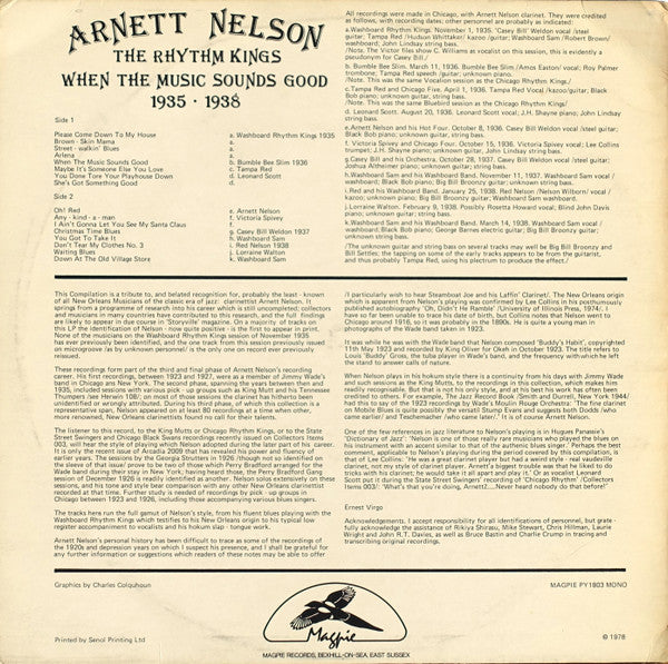 Arnett Nelson & The Rhythm Kings – When The Music Sounds Good 1935-1938, image 2