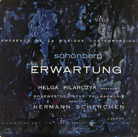 Front cover of Schönberg - Helga Pilarczyk, Nordwestdeutsche Philharmonie Direction Hermann Scherchen – Erwartung, Vega, France, 1960