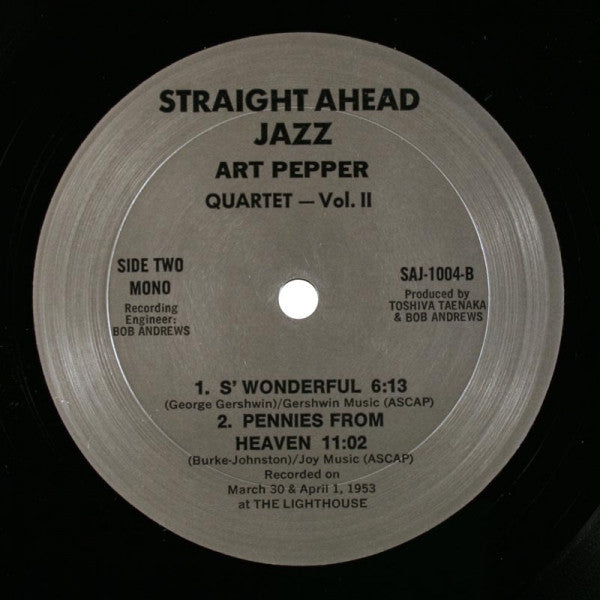 Art Pepper Quartet – Straight Ahead Jazz Vol. Two, image 4