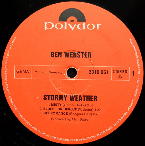 Ben Webster Featuring Kenny Drew – Stormy Weather, image 3