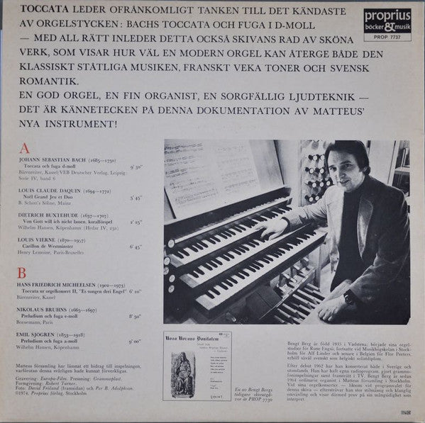 Bengt Berg – Toccata - Orgelstycken från skilda tider, image 2