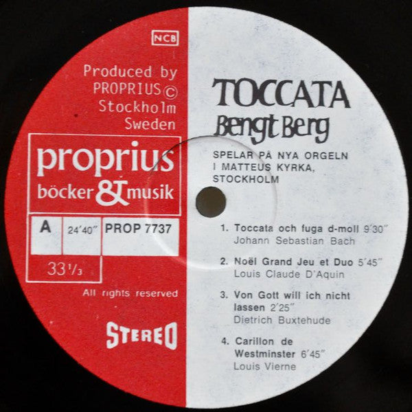 Bengt Berg – Toccata - Orgelstycken från skilda tider, image 3
