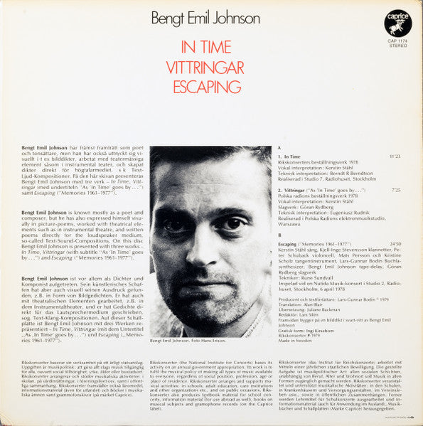 Bengt Emil Johnson – In Time / Vittringar / Escaping, image 2