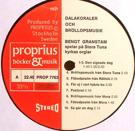 Bengt Granstam – Dalakoraler Och Bröllopsmusik, image 3