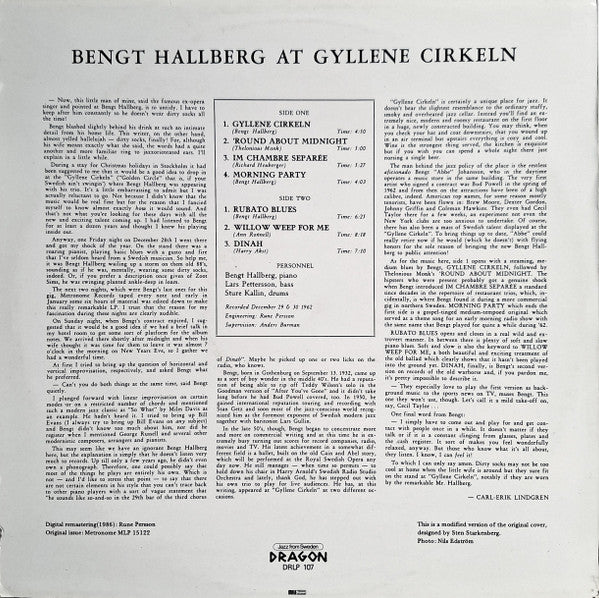 Bengt Hallberg – At Gyllene Cirkeln, image 2