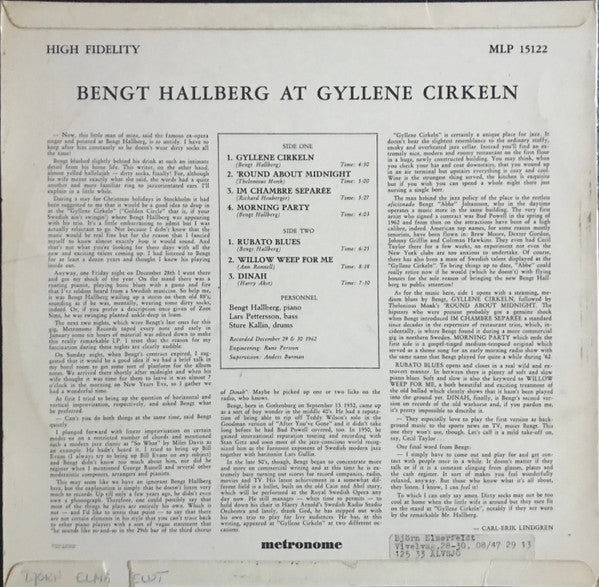 Bengt Hallberg – At Gyllene Cirkeln, image 2