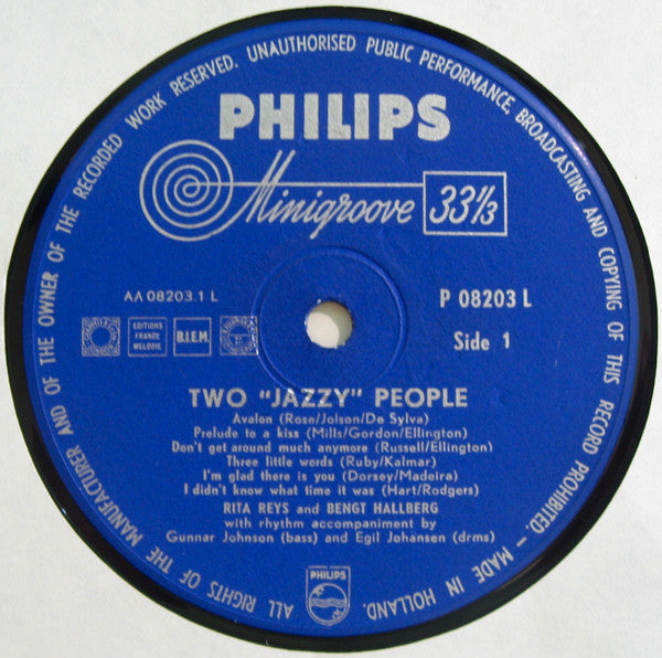 Bengt Hallberg / Rita Reys – Two Jazzy People, image 3