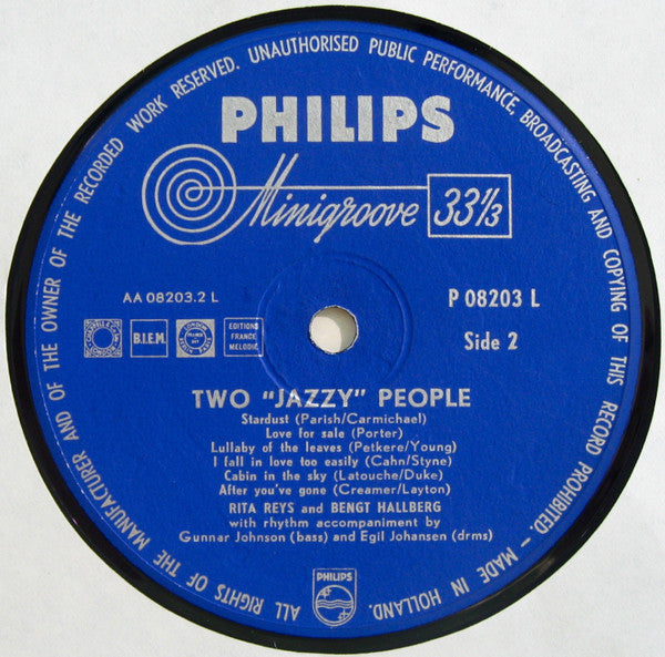 Bengt Hallberg / Rita Reys – Two Jazzy People, image 4
