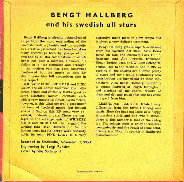 Bengt Hallberg And His Swedish All Stars – Vol. 2, image 2