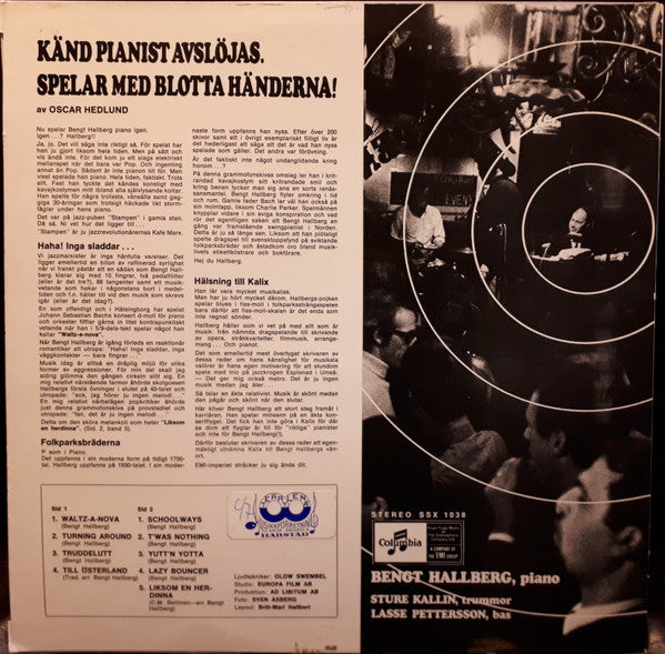 Bengt Hallberg, Sture Kallin, Lasse Pettersson – P som i Piano, image 2