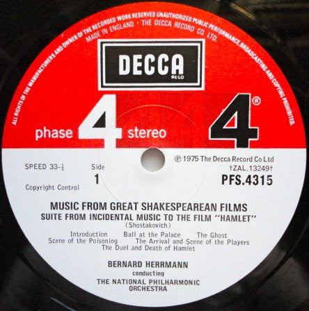Bernard Herrmann, The National Philharmonic Orchestra – Music From Great Shakespearean Films, image 3