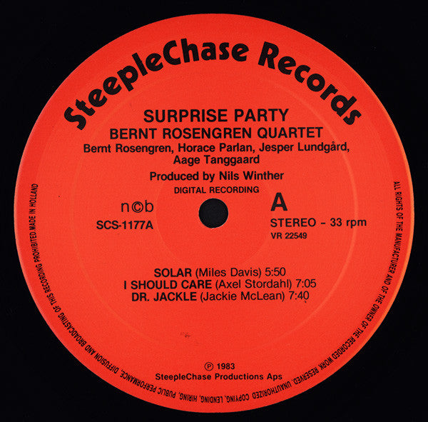 Bernt Rosengren Quartet / Quintet – Surprise Party, image 3
