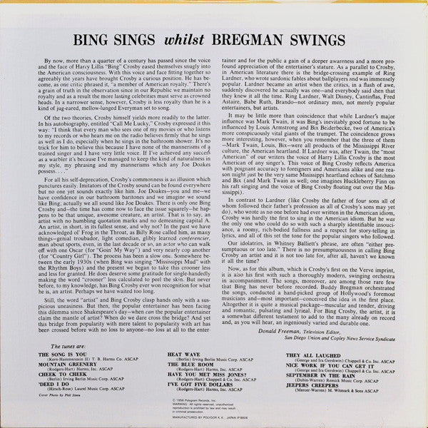 Bing Crosby, Buddy Bregman – Bing Sings Whilst Bregman Swings, image 2