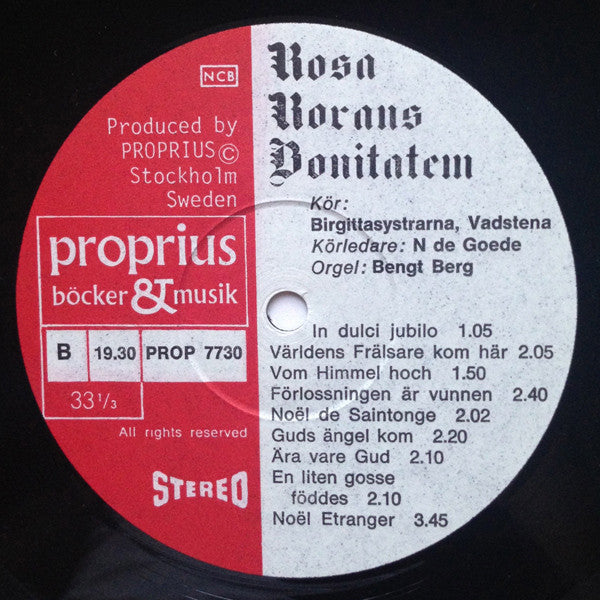Birgittasystrarna & Bengt Berg – Rosa Rorans Bonitatem, image 4