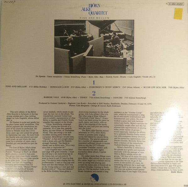 Björn Alke Quartet – Fine And Mellow, image 2