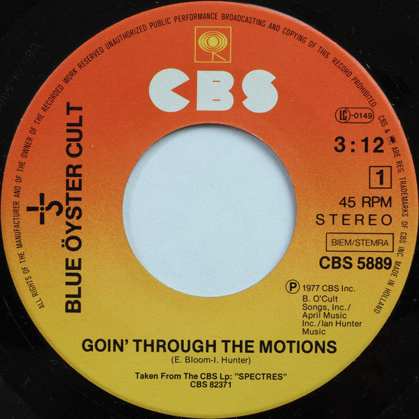 Blue Öyster Cult – Goin' Through The Motions, image 3