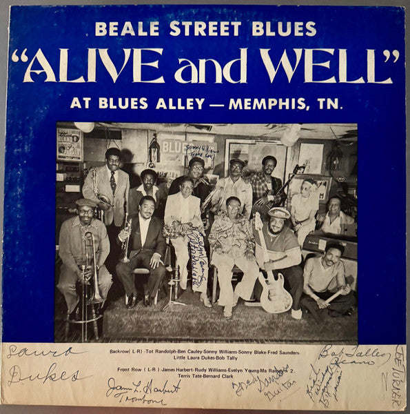 Front cover of Blues Alley All-Stars – Beale Street Blues "Alive And Well" At Blues Alley - Memphis, Tn., Blues Alley Records, US, 1983
