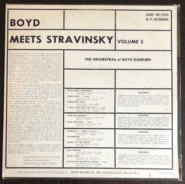 Boyd Raeburn And His Orchestra – Boyd Meets Stravinski, image 2