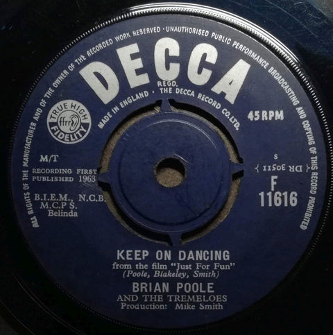 Front cover of Brian Poole And The Tremeloes – Keep On Dancing, Decca, UK, 1963