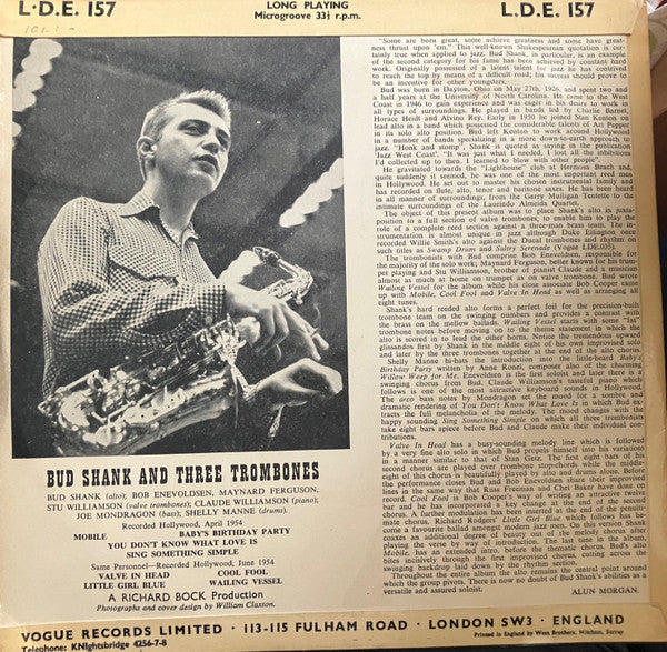 Bud Shank And Three Trombones – Bud Shank And Three Trombones, image 2