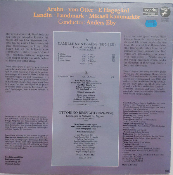 Saint-Saëns / Respighi – Oratorio De Noël / Lauda Per La Natività Del Signore, image 2