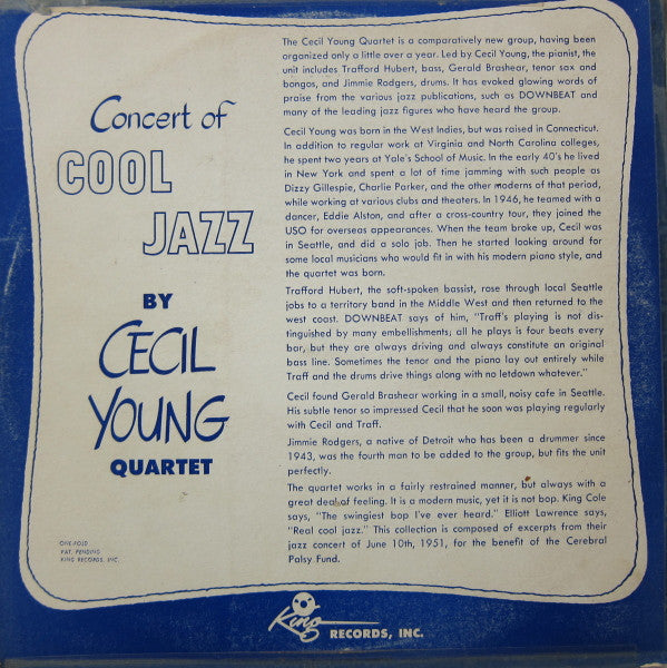 Cecil Young Quartet – Concert Of Cool Jazz, image 2