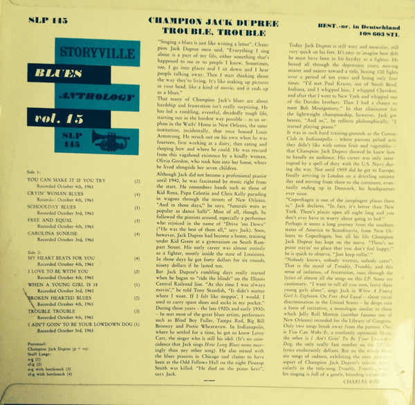 Champion Jack Dupree – Trouble, Trouble (Champion Jack Dupree Plays And Sings The Blues), image 2