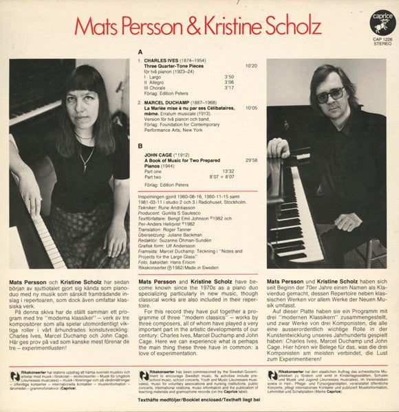 Ives / Duchamp / Cage - Mats Persson & Kristine Scholz – Ives/Duchamp/Cage, image 2