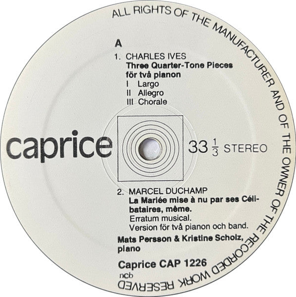 Ives / Duchamp / Cage - Mats Persson & Kristine Scholz – Ives/Duchamp/Cage, image 3