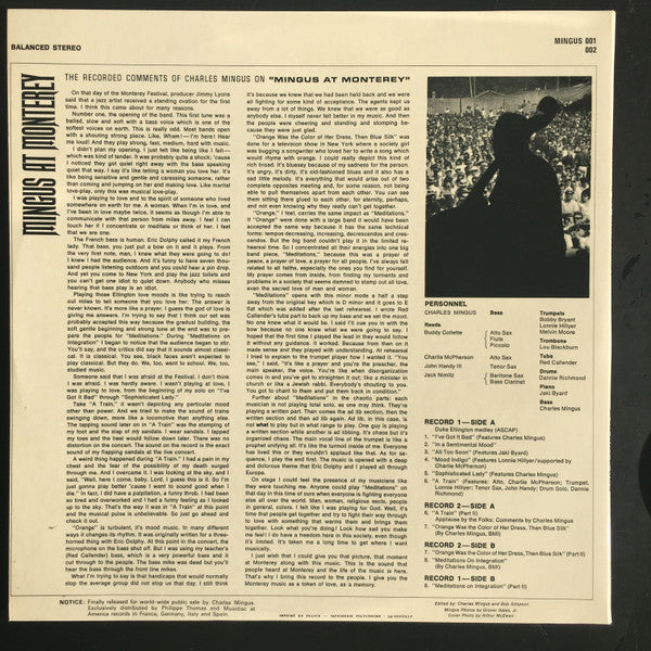 Charles Mingus – Mingus At Monterey, image 2