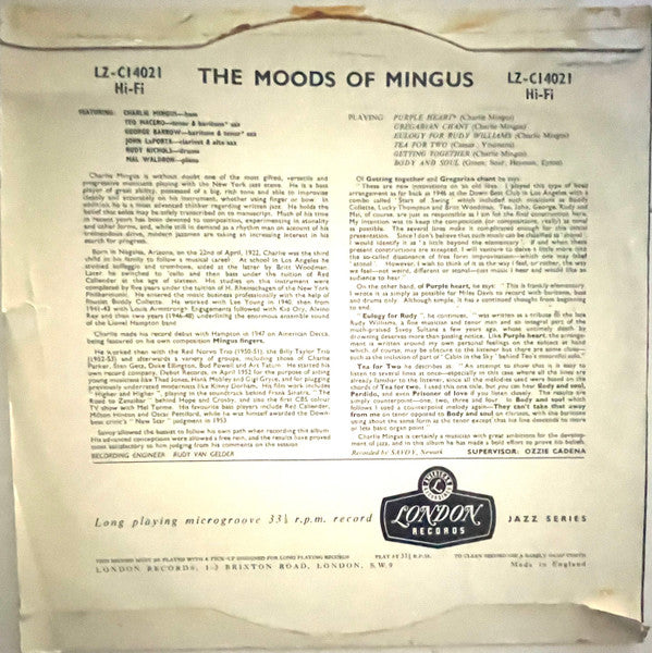 Charles Mingus Sextet – The Moods Of Mingus, image 2
