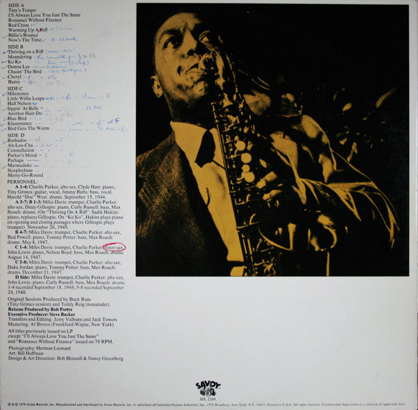Charlie Parker – Bird / The Savoy Recordings (Master Takes), image 4