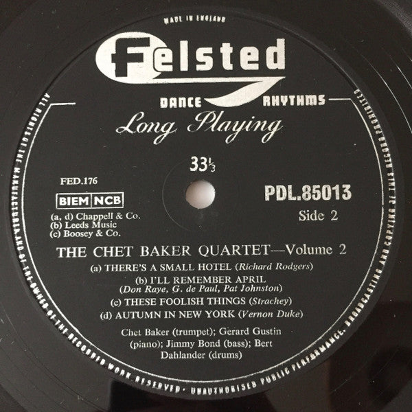 Chet Baker Quartet – Chet Baker Quartet Volume 2, image 4