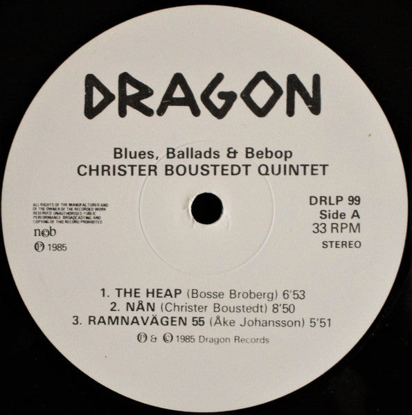 Christer Boustedt Quintet With Bosse Broberg – Blues, Ballads & Bebop, image 3