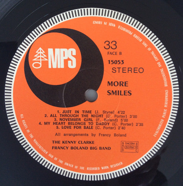 The Kenny Clarke - Francy Boland Big Band – More Smiles, image 4
